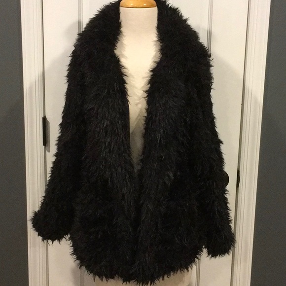 select black fur coat